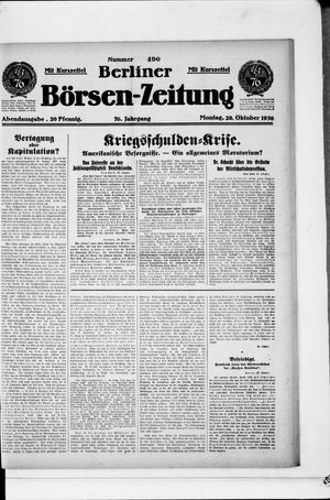 Berliner Börsen-Zeitung vom 20.10.1930