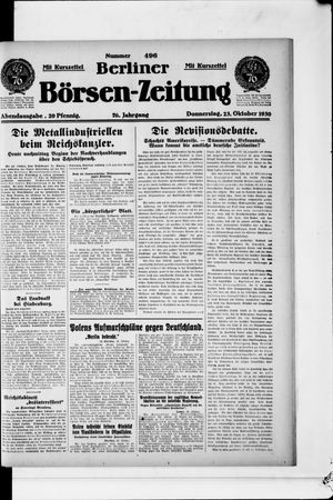 Berliner Börsen-Zeitung vom 23.10.1930