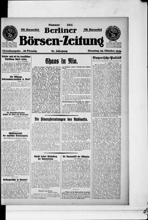 Berliner Börsen-Zeitung vom 28.10.1930