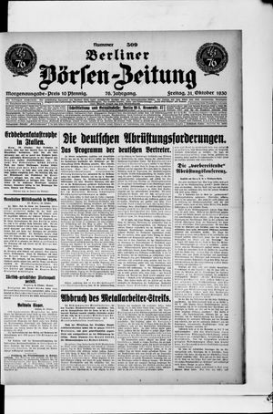 Berliner Börsen-Zeitung vom 31.10.1930