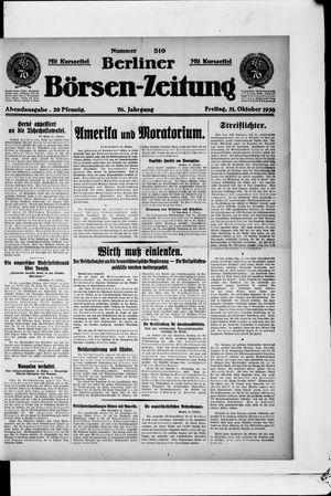 Berliner Börsen-Zeitung vom 31.10.1930