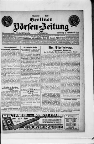 Berliner Börsen-Zeitung vom 02.11.1930