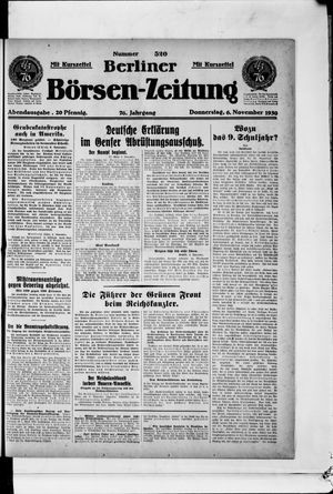 Berliner Börsen-Zeitung vom 06.11.1930