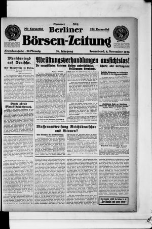 Berliner Börsen-Zeitung vom 08.11.1930