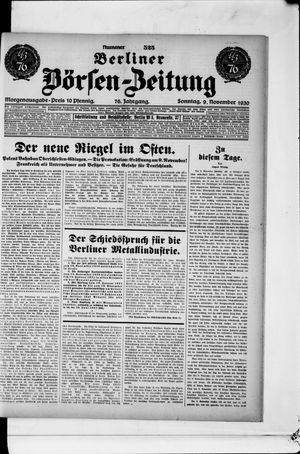 Berliner Börsen-Zeitung vom 09.11.1930