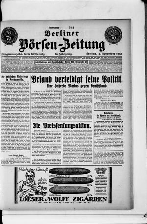 Berliner Börsen-Zeitung vom 14.11.1930