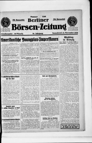 Berliner Börsen-Zeitung vom 15.11.1930