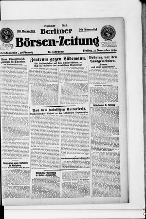 Berliner Börsen-Zeitung vom 21.11.1930
