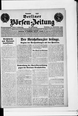 Berliner Börsen-Zeitung vom 23.11.1930