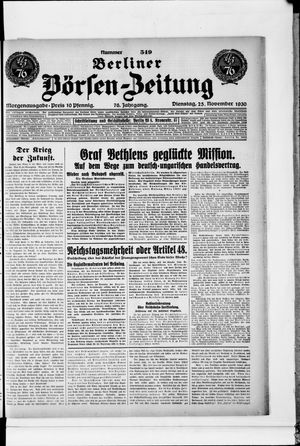 Berliner Börsen-Zeitung vom 25.11.1930