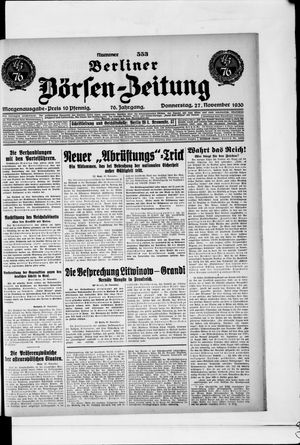Berliner Börsen-Zeitung vom 27.11.1930