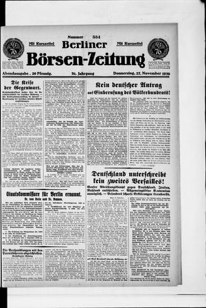 Berliner Börsen-Zeitung vom 27.11.1930