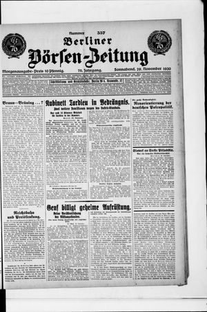 Berliner Börsen-Zeitung vom 29.11.1930