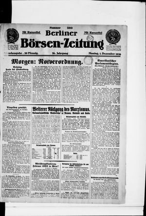 Berliner Börsen-Zeitung vom 01.12.1930