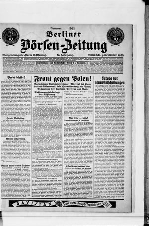 Berliner Börsen-Zeitung vom 03.12.1930