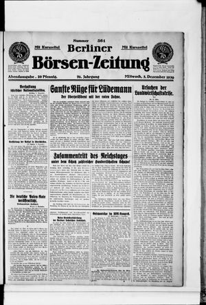 Berliner Börsen-Zeitung vom 03.12.1930