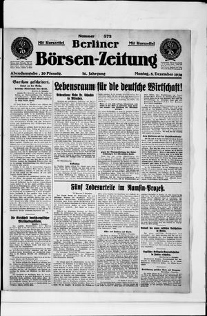 Berliner Börsen-Zeitung vom 08.12.1930