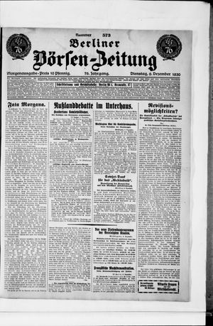 Berliner Börsen-Zeitung vom 09.12.1930