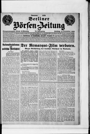 Berliner Börsen-Zeitung vom 12.12.1930