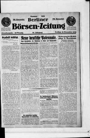 Berliner Börsen-Zeitung vom 19.12.1930