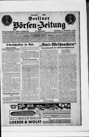 Berliner Börsen-Zeitung vom 21.12.1930