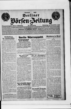 Berliner Börsen-Zeitung vom 23.12.1930