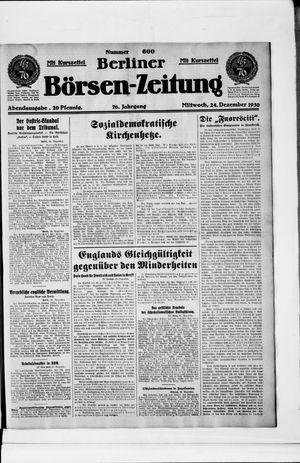 Berliner Börsen-Zeitung vom 24.12.1930