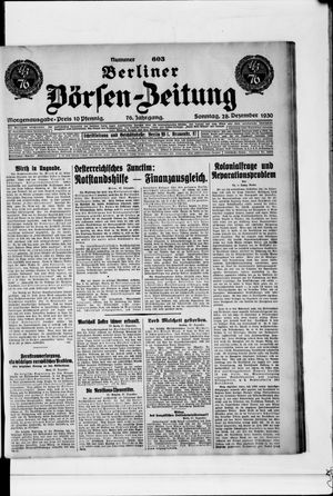 Berliner Börsen-Zeitung vom 28.12.1930