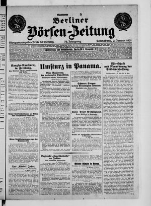 Berliner Börsen-Zeitung vom 03.01.1931
