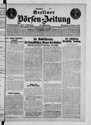 Berliner Börsen-Zeitung vom 06.01.1931