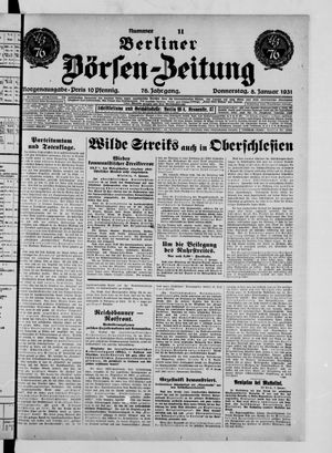 Berliner Börsen-Zeitung vom 08.01.1931