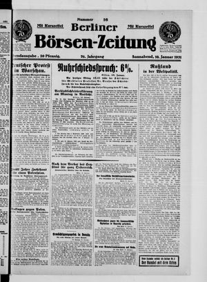 Berliner Börsen-Zeitung vom 10.01.1931