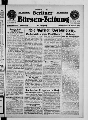 Berliner Börsen-Zeitung vom 15.01.1931
