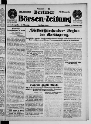 Berliner Börsen-Zeitung vom 19.01.1931