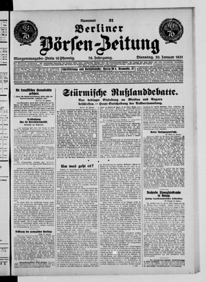 Berliner Börsen-Zeitung vom 20.01.1931