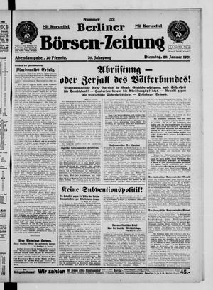 Berliner Börsen-Zeitung vom 20.01.1931
