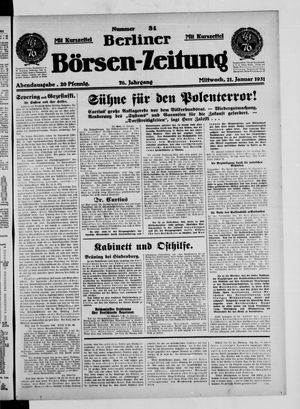 Berliner Börsen-Zeitung vom 21.01.1931