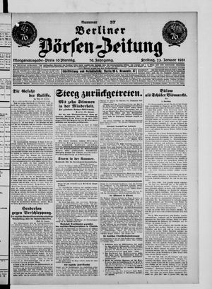 Berliner Börsen-Zeitung vom 23.01.1931