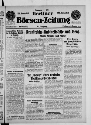 Berliner Börsen-Zeitung vom 23.01.1931