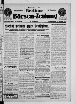 Berliner Börsen-Zeitung vom 24.01.1931