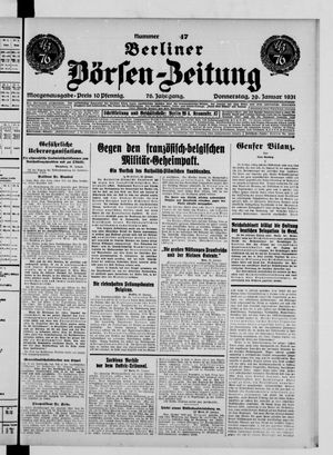 Berliner Börsen-Zeitung vom 29.01.1931