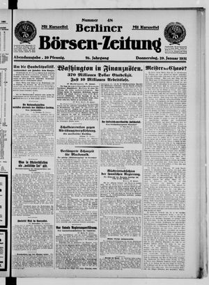 Berliner Börsen-Zeitung vom 29.01.1931