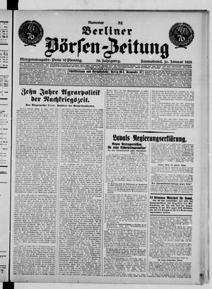 Berliner Börsen-Zeitung vom 31.01.1931