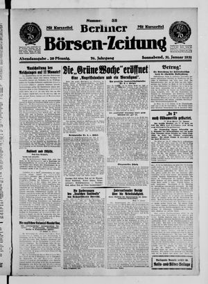 Berliner Börsen-Zeitung vom 31.01.1931