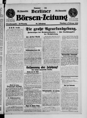 Berliner Börsen-Zeitung vom 02.02.1931