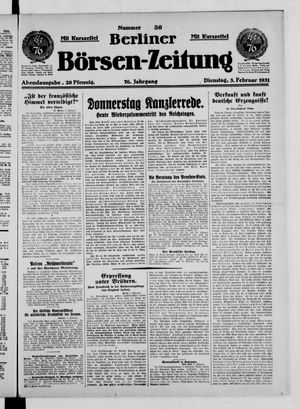 Berliner Börsen-Zeitung vom 03.02.1931