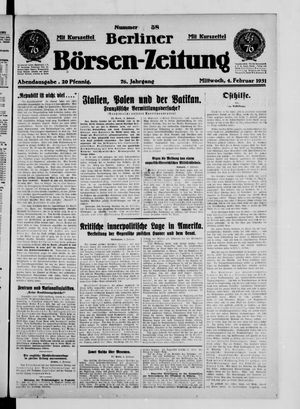 Berliner Börsen-Zeitung vom 04.02.1931
