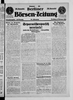 Berliner Börsen-Zeitung vom 06.02.1931