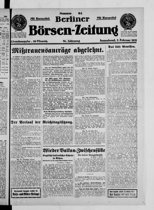 Berliner Börsen-Zeitung vom 07.02.1931