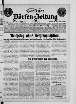Berliner Börsen-Zeitung vom 11.02.1931